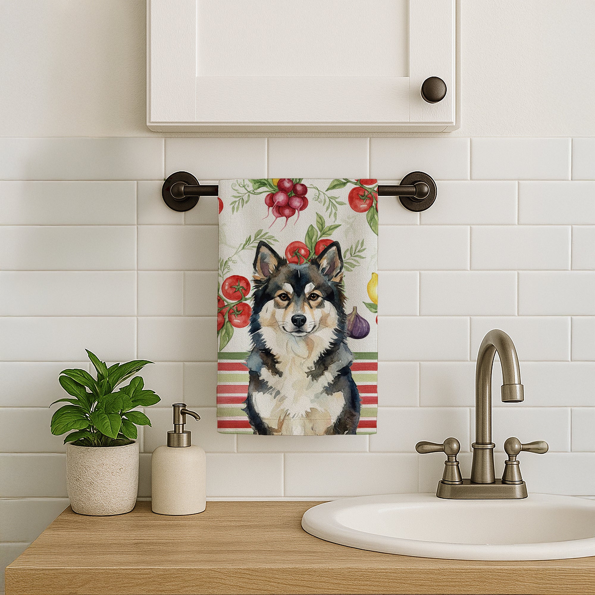 Caroline's Treasures Finnish Lapphund Vegetables Kitchen Towel
