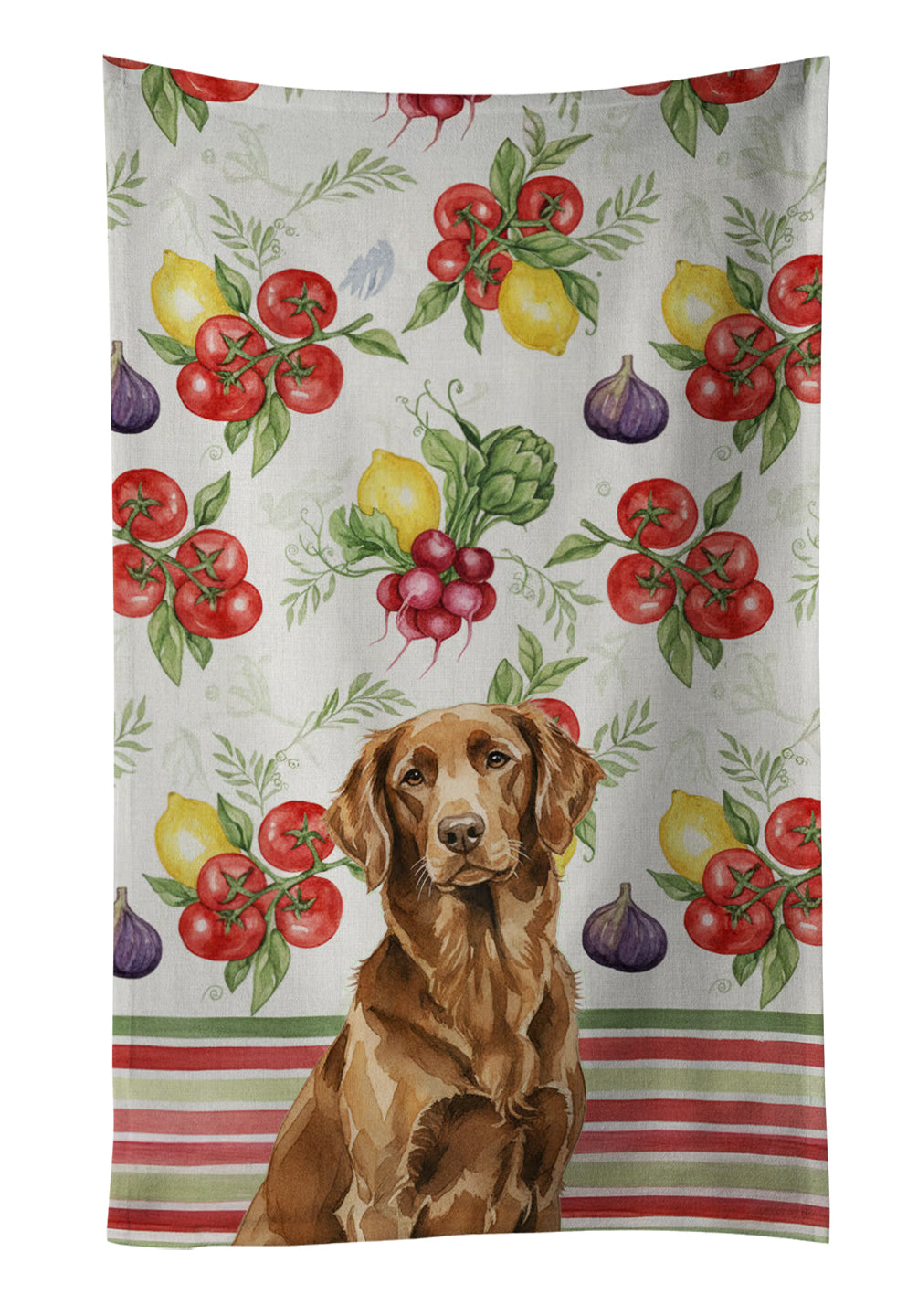 Caroline's Treasures Liver Flat-Coated Retriever Vegetables Kitchen Towel