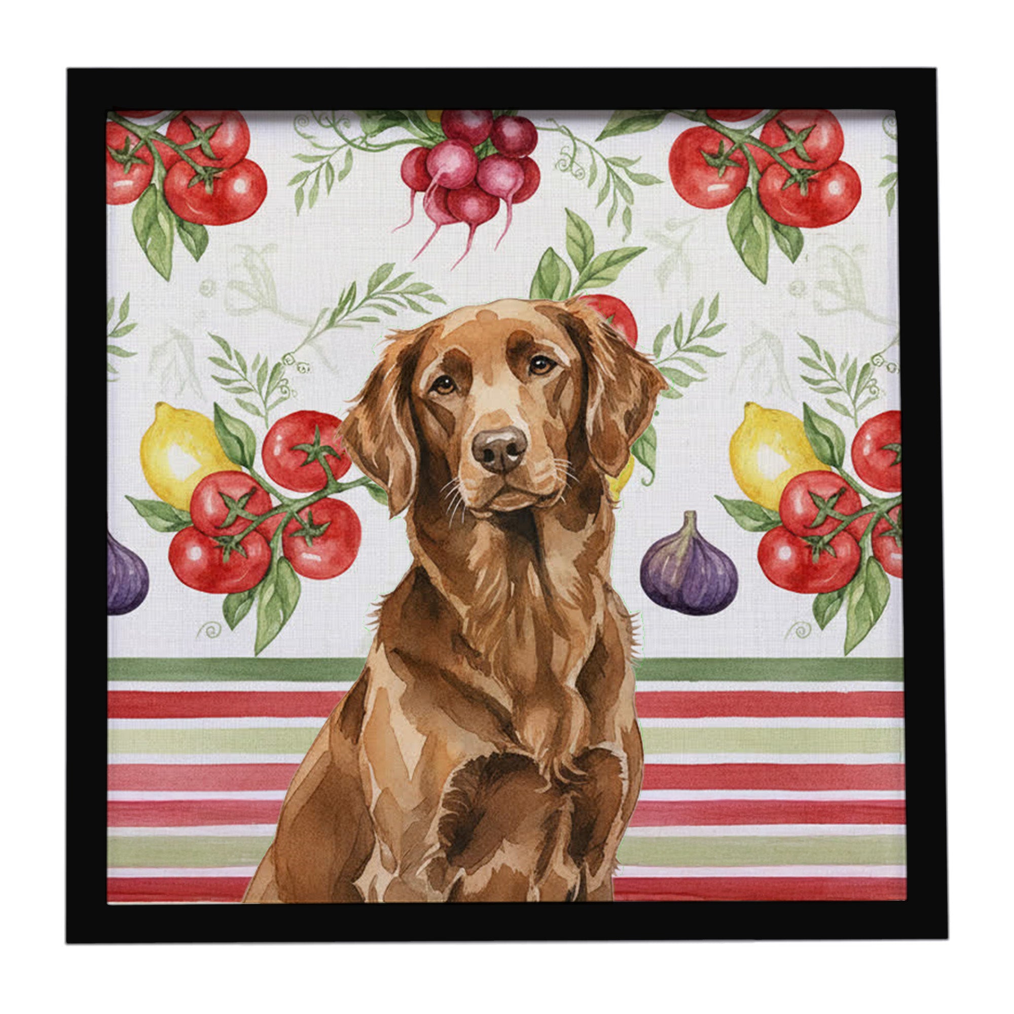 Caroline's Treasures Liver Flat-Coated Retriever Vegetables Framed Metal Print