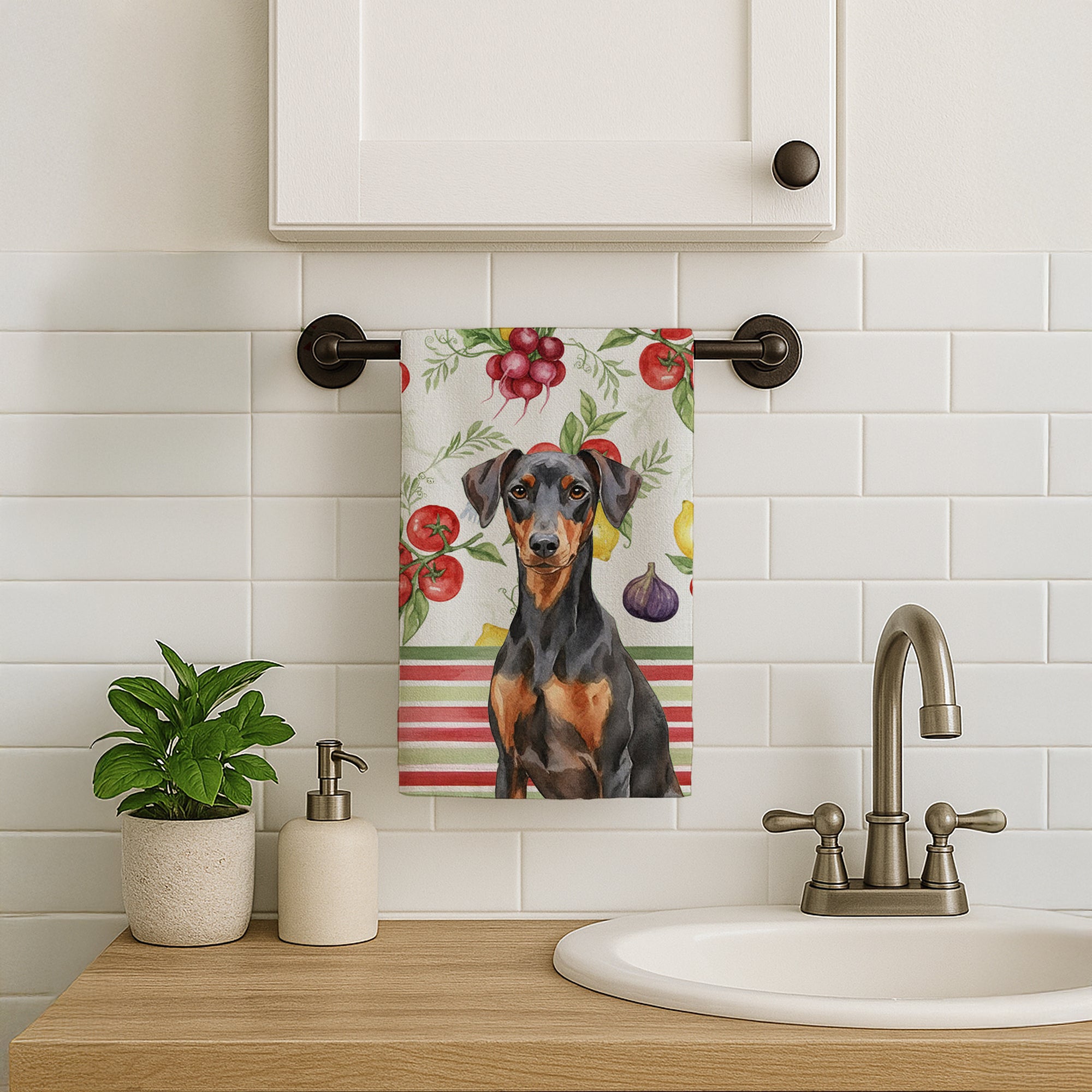 Caroline's Treasures German Pinscher Vegetables Kitchen Towel