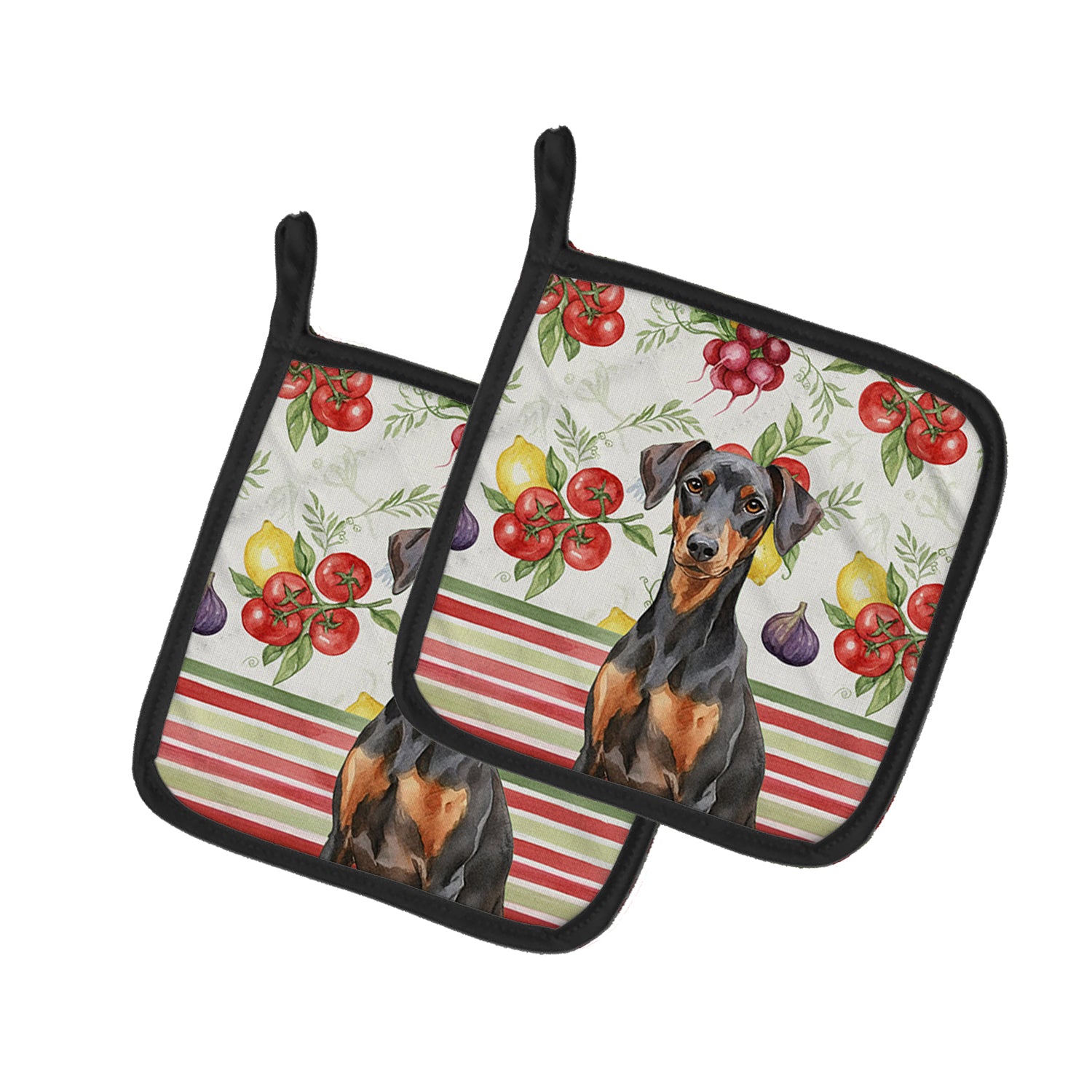 Caroline's Treasures German Pinscher Vegetables Pair of Pot Holders