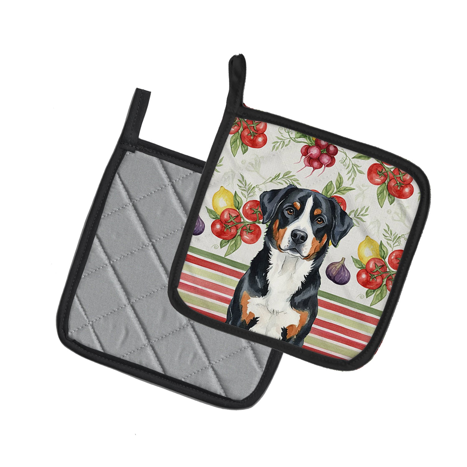Caroline's Treasures Greater Swiss Mountain Dog Vegetables Pair of Pot Holders
