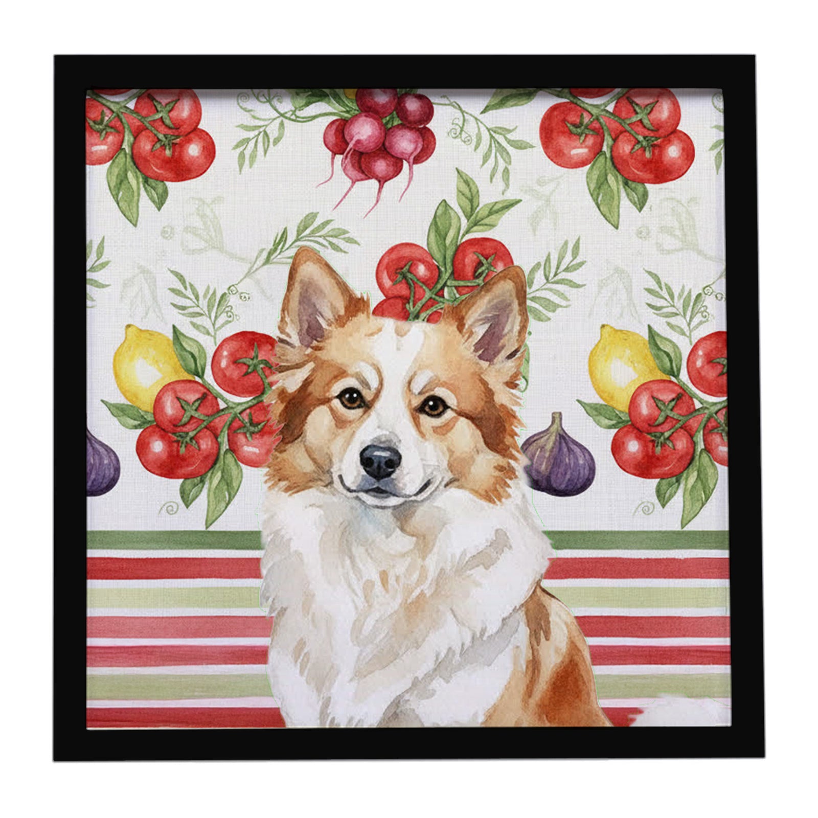 Caroline's Treasures Tan Icelandic Sheepdog Vegetables Framed Metal Print
