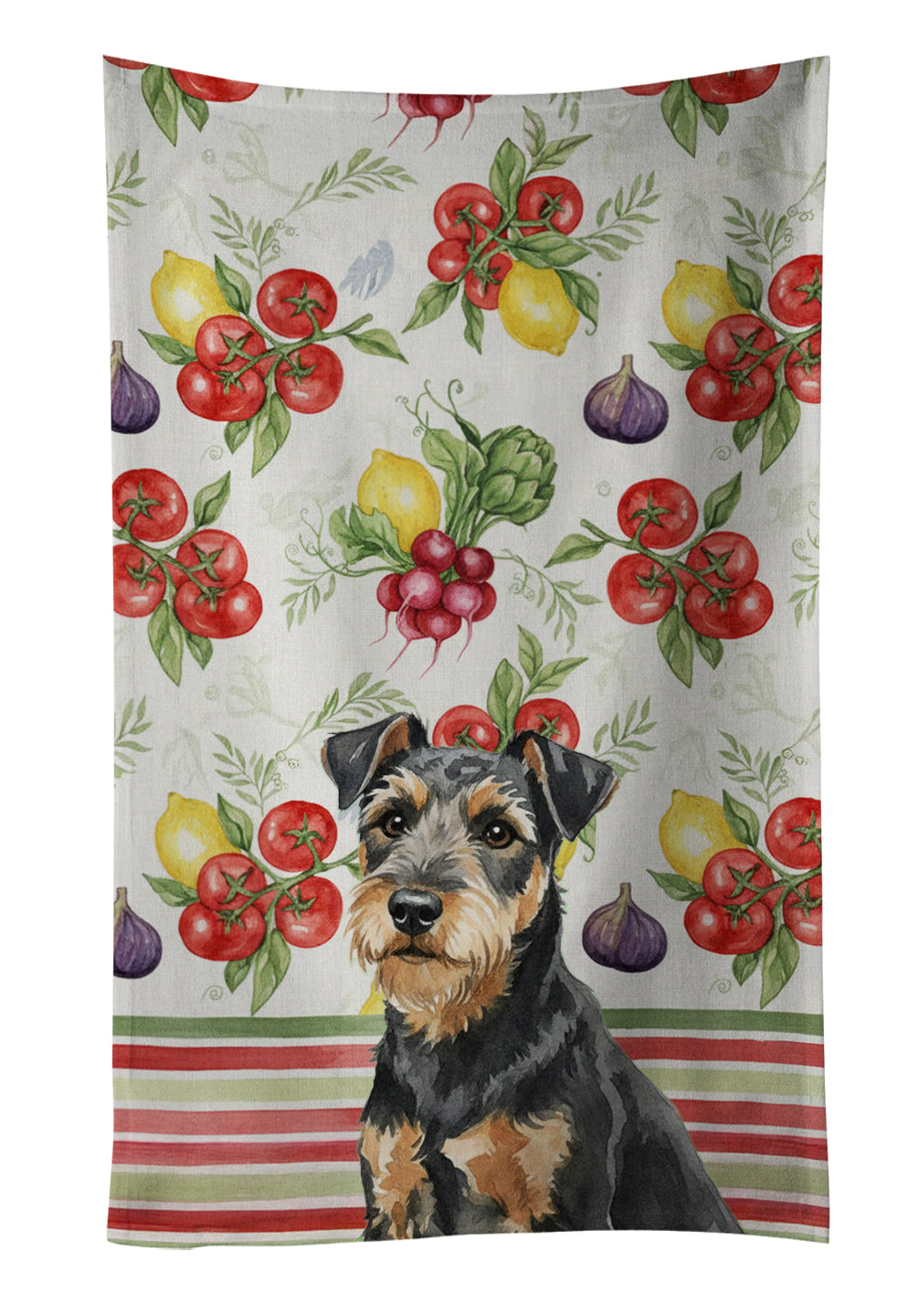 Caroline's Treasures Black and Tan Lakeland Terrier Vegetables Kitchen Towel