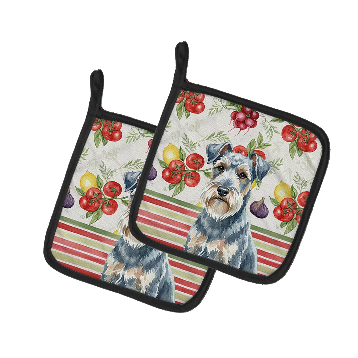 Caroline's Treasures Blue Lakeland Terrier Vegetables Pair of Pot Holders