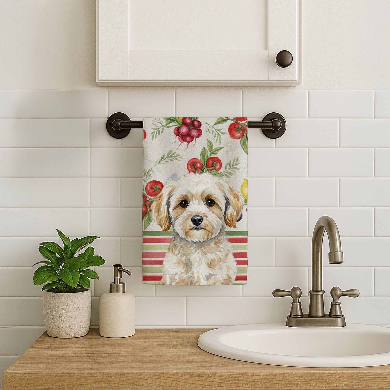 Caroline's Treasures Maltipoo Vegetables Kitchen Towel