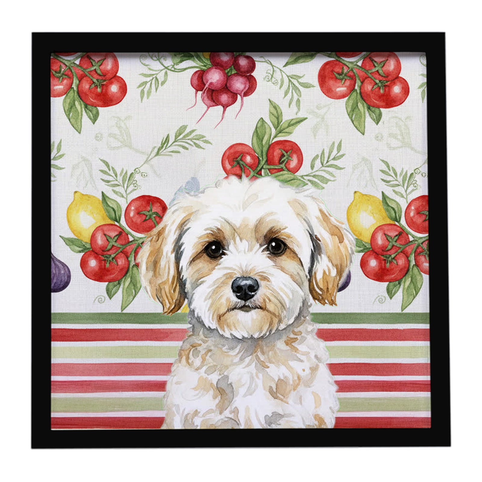 Caroline's Treasures Maltipoo Vegetables Framed Metal Print