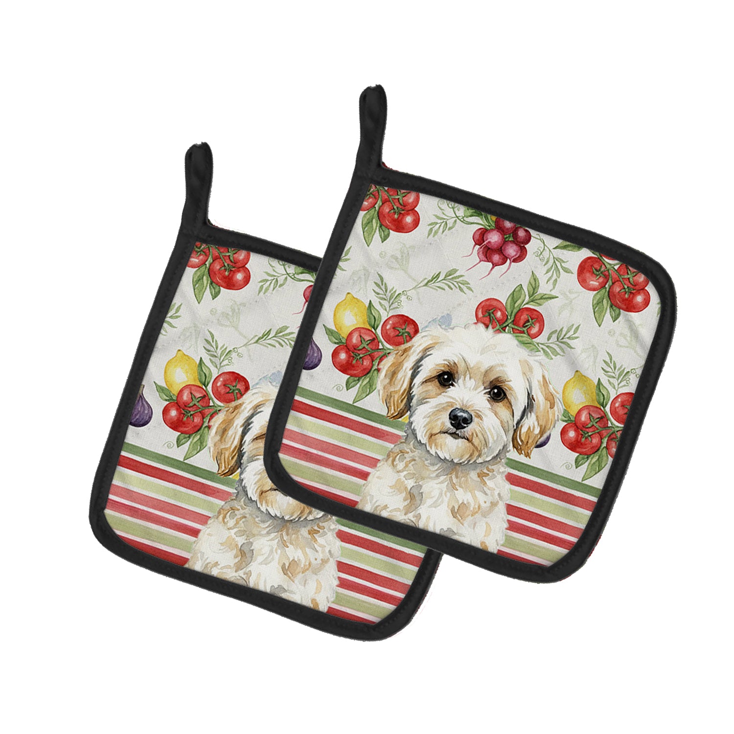 Caroline's Treasures Maltipoo Vegetables Pair of Pot Holders