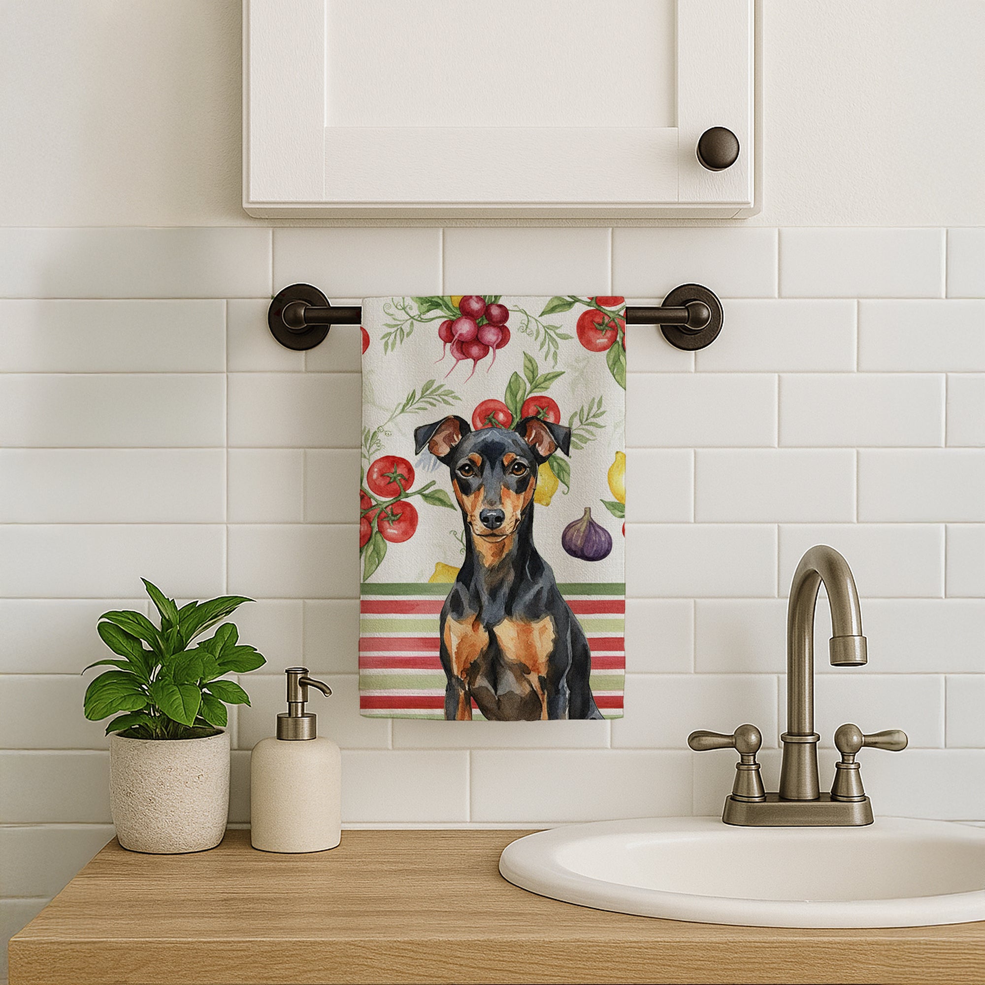 Caroline's Treasures Manchester Terrier Vegetables Kitchen Towel