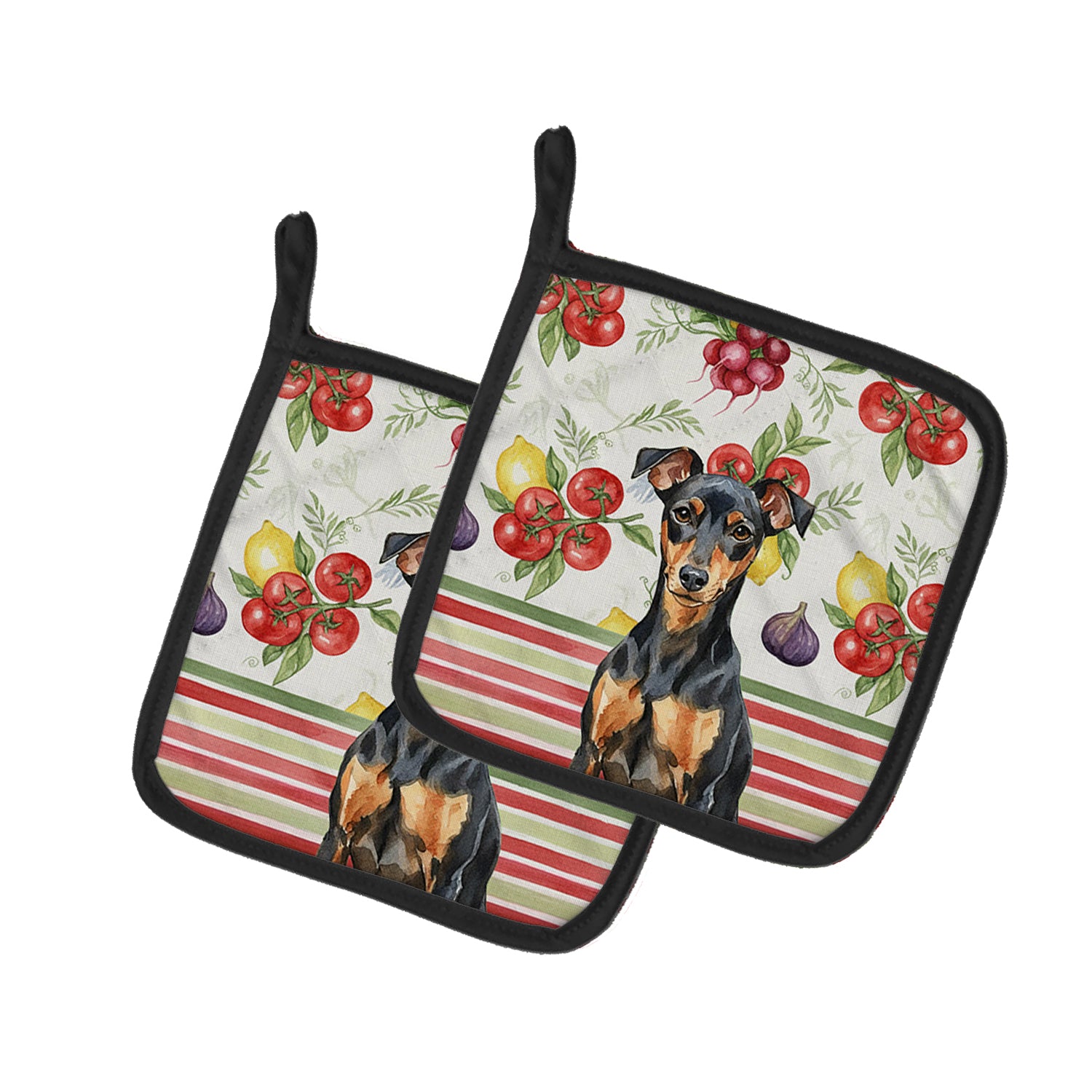 Caroline's Treasures Manchester Terrier Vegetables Pair of Pot Holders