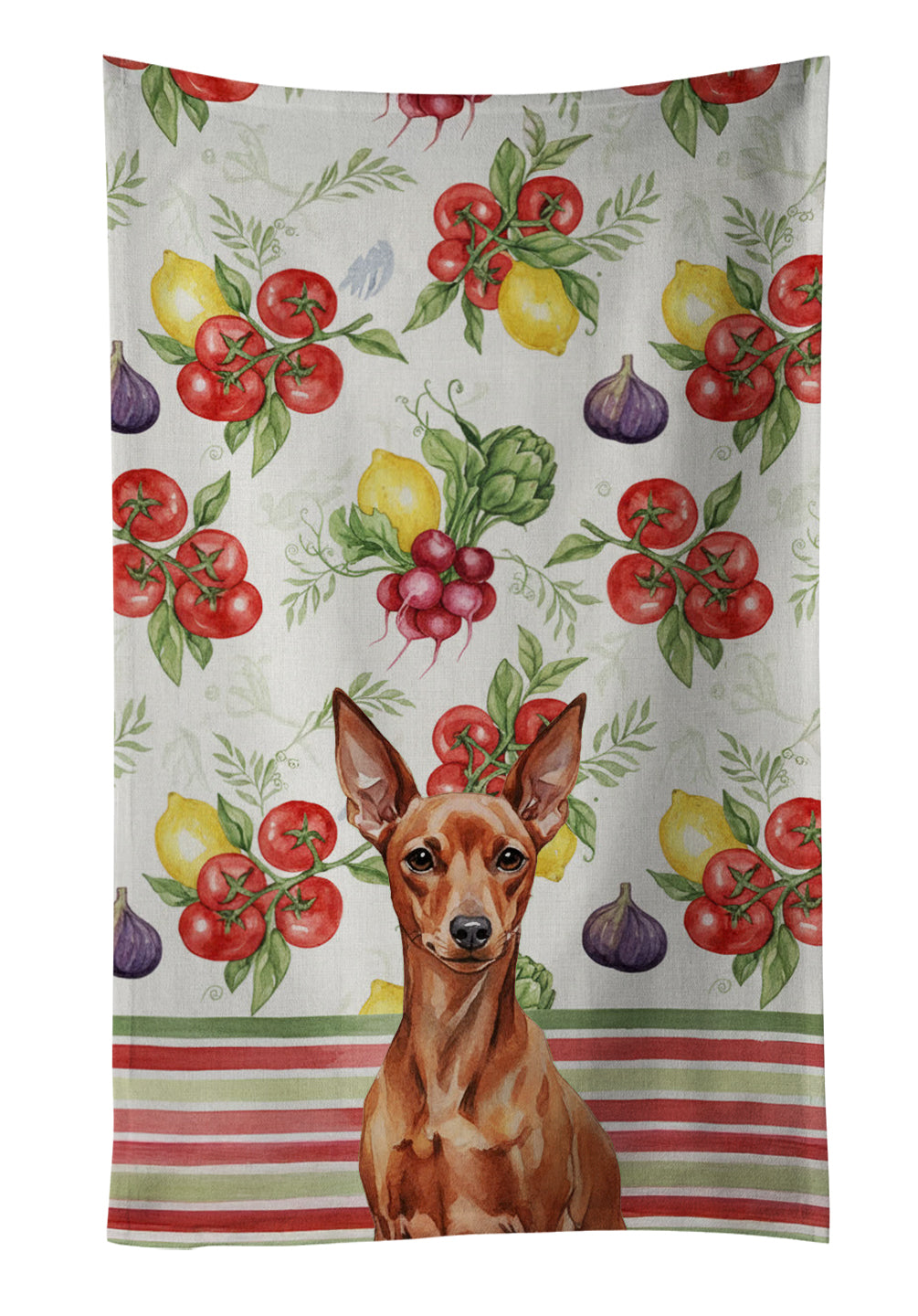 Caroline's Treasures Red Miniature Pinscher Min Pin Vegetables Kitchen Towel