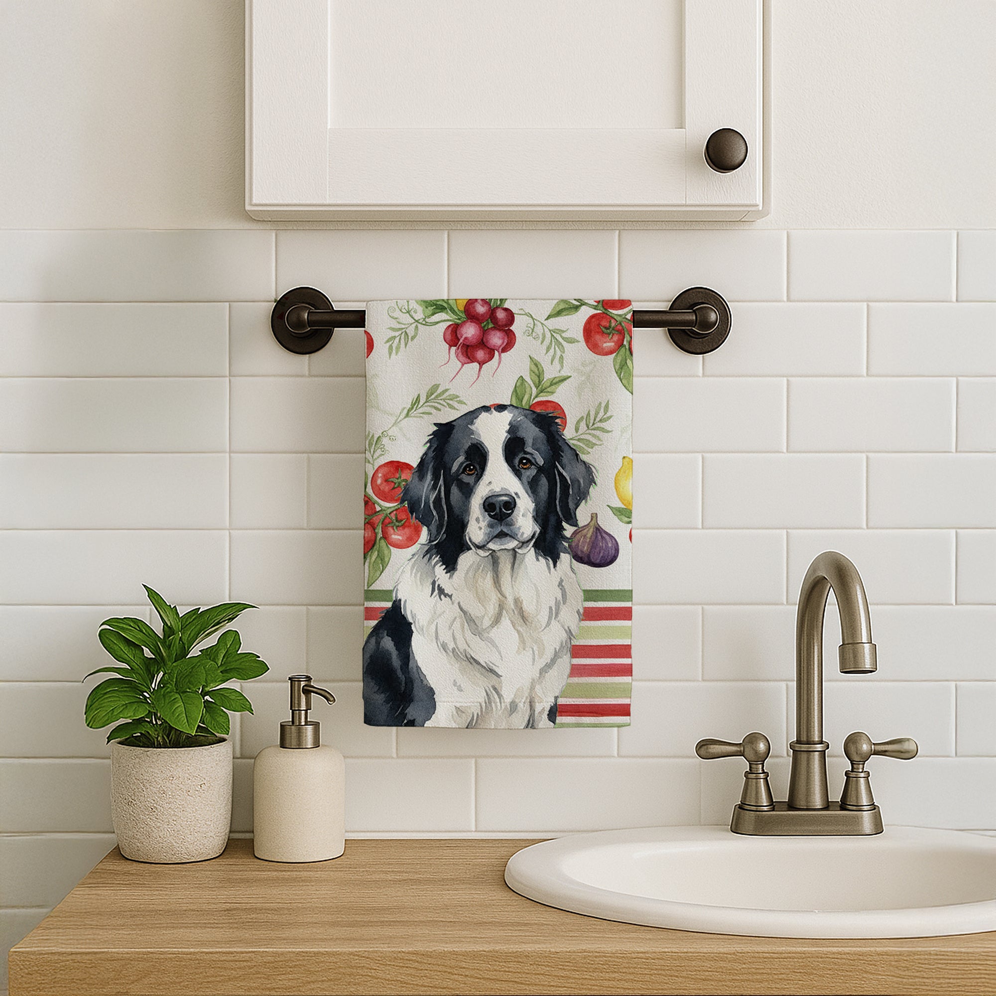 Caroline's Treasures Landseer Newfoundland Vegetables Kitchen Towel