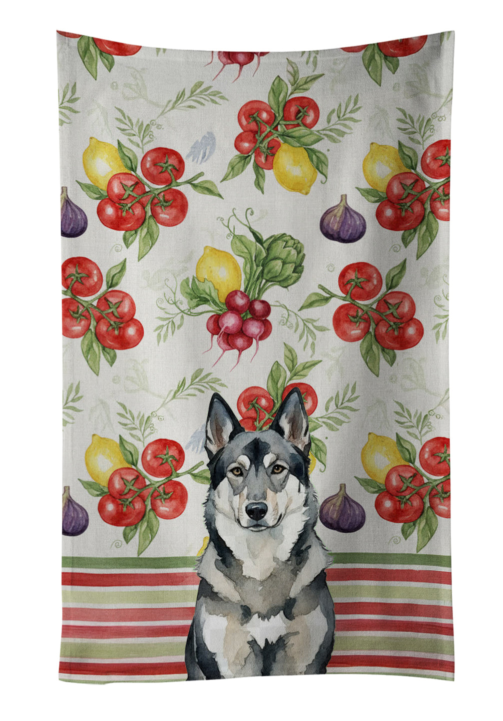 Caroline's Treasures Norwegian Elkhound Vegetables Kitchen Towel