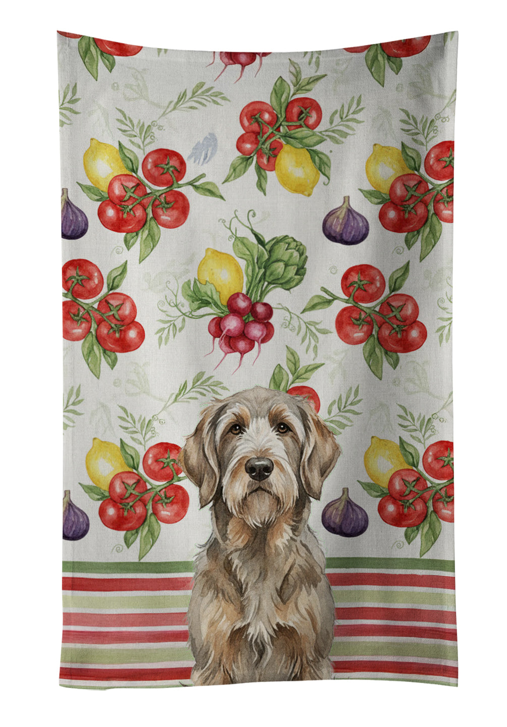 Caroline's Treasures Grizzle and Tan Otterhound Vegetables Kitchen Towel