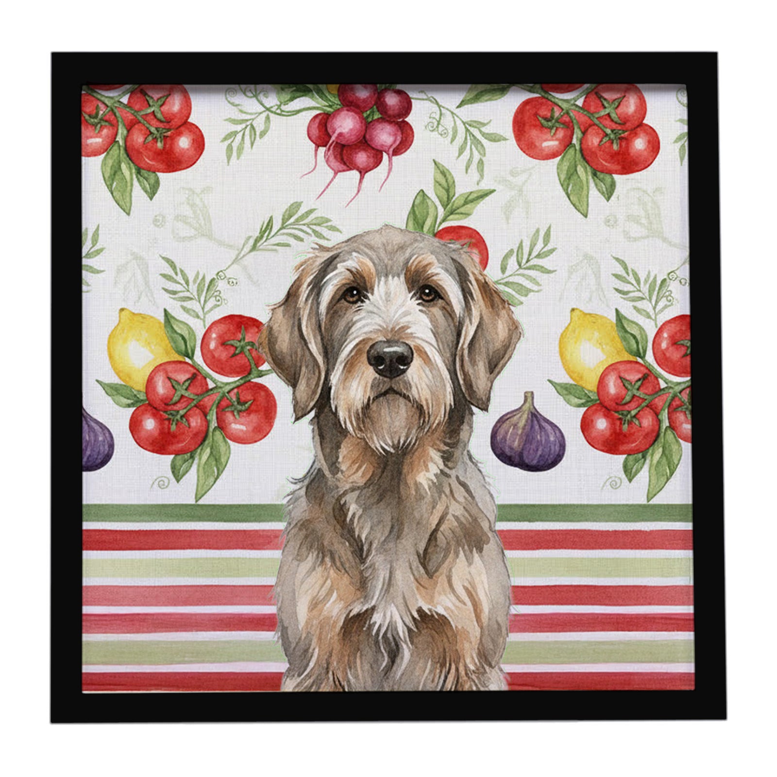 Caroline's Treasures Grizzle and Tan Otterhound Vegetables Framed Metal Print