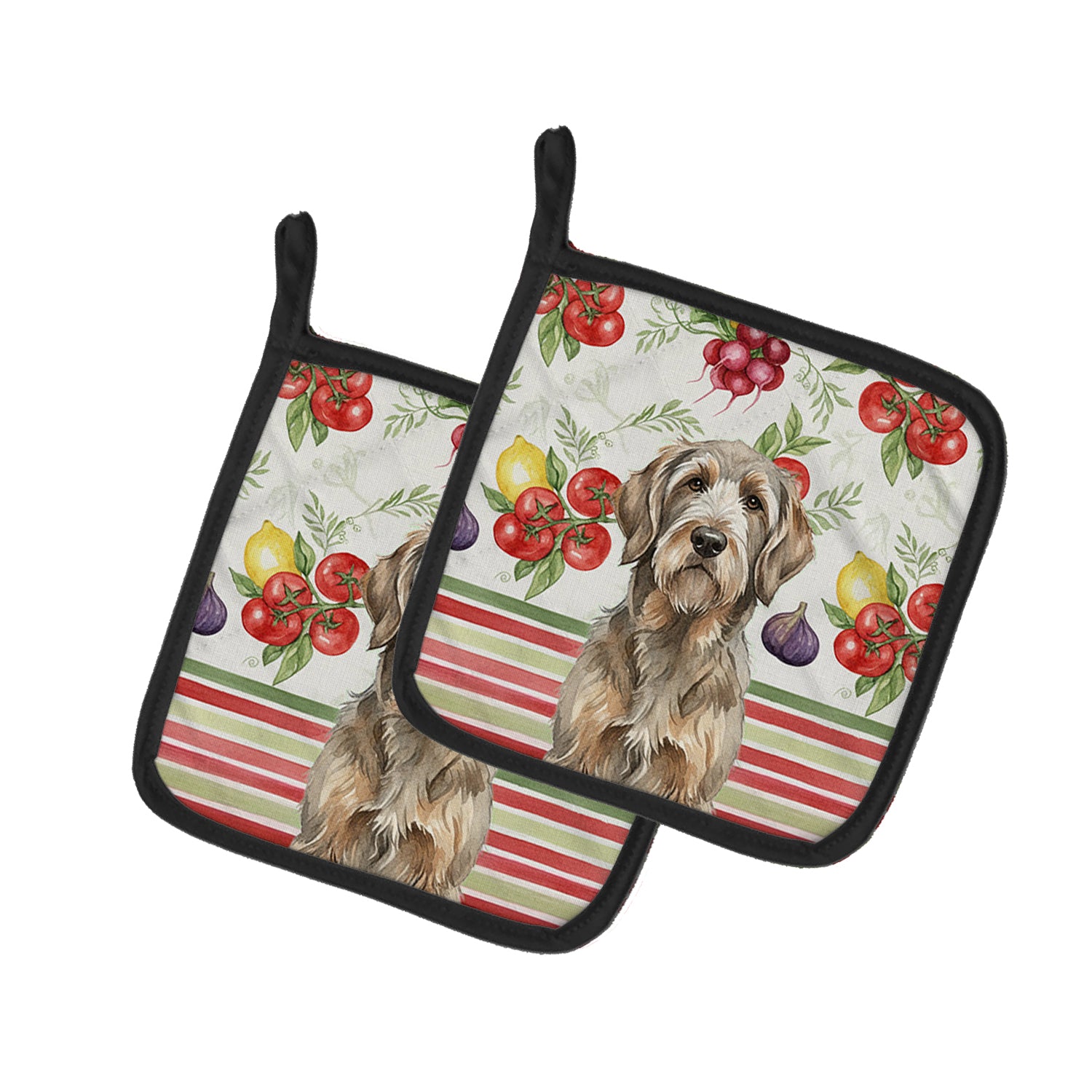 Caroline's Treasures Grizzle and Tan Otterhound Vegetables Pair of Pot Holders