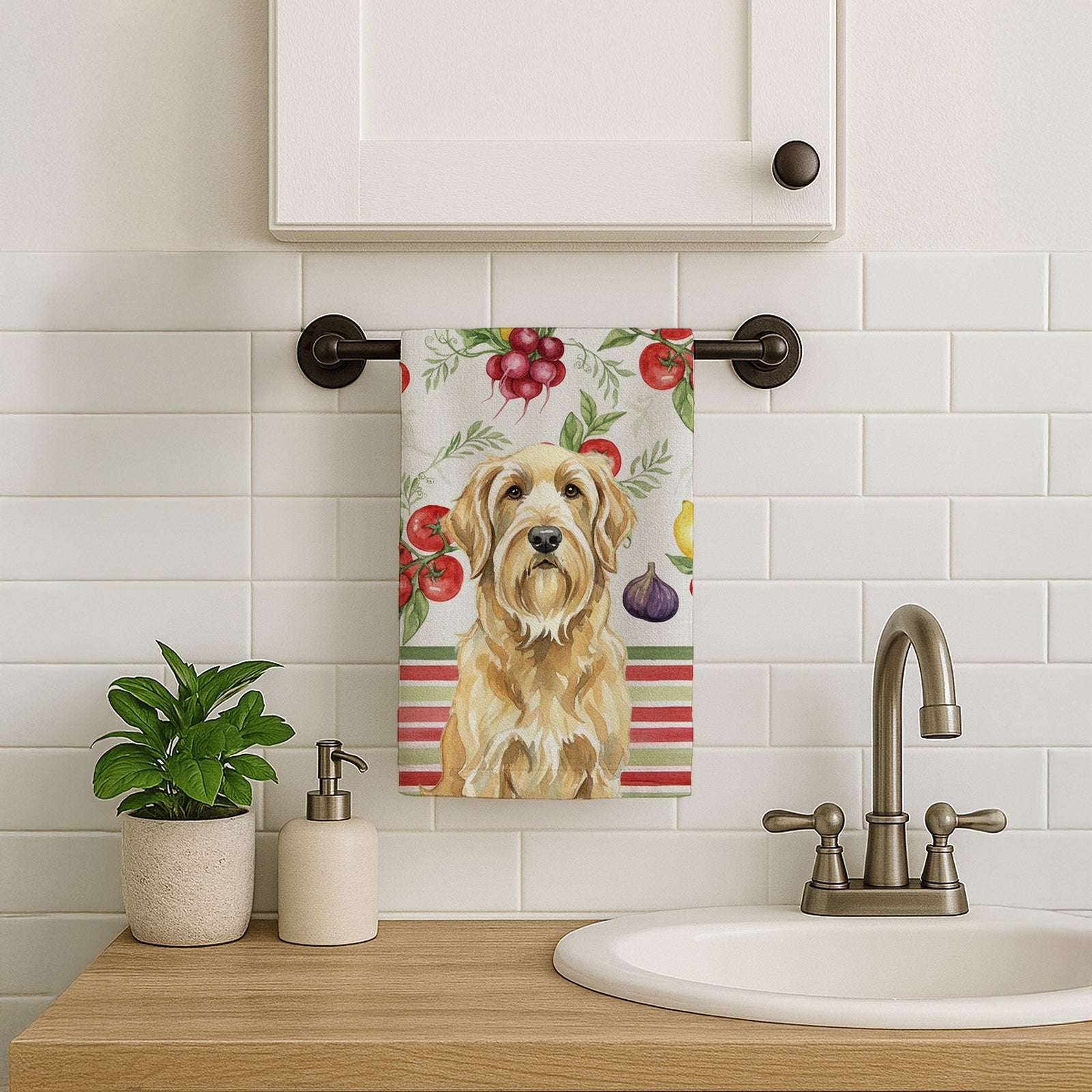Caroline's Treasures Wheaten and Tan Otterhound Vegetables Kitchen Towel