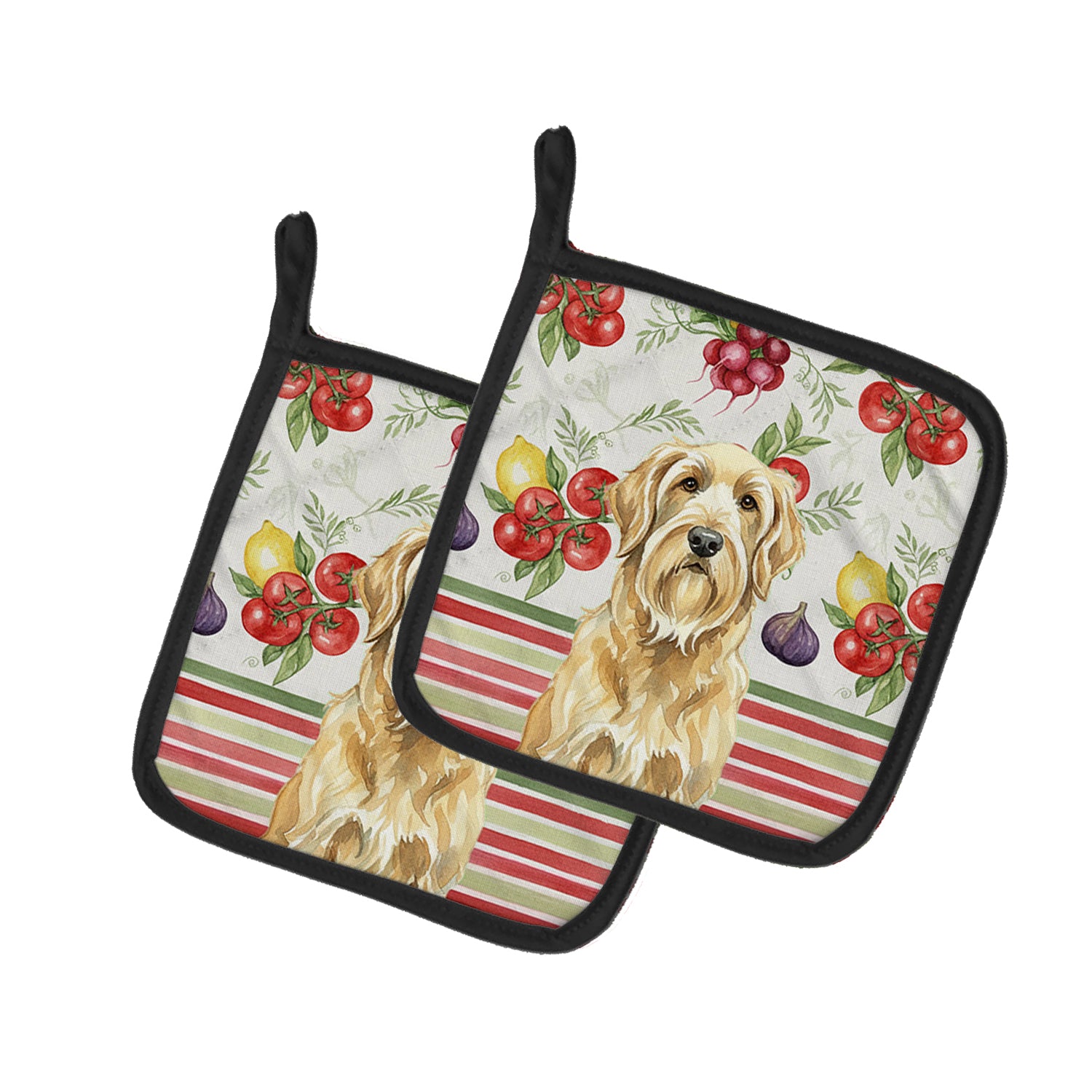 Caroline's Treasures Wheaten and Tan Otterhound Vegetables Pair of Pot Holders