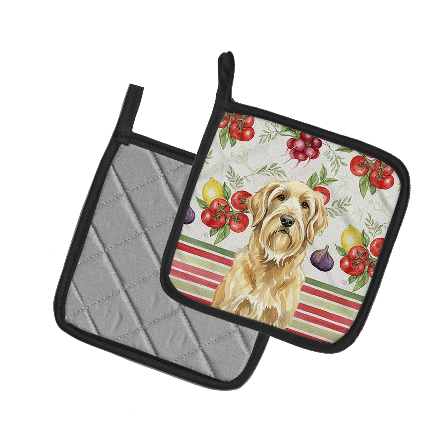 Caroline's Treasures Wheaten and Tan Otterhound Vegetables Pair of Pot Holders