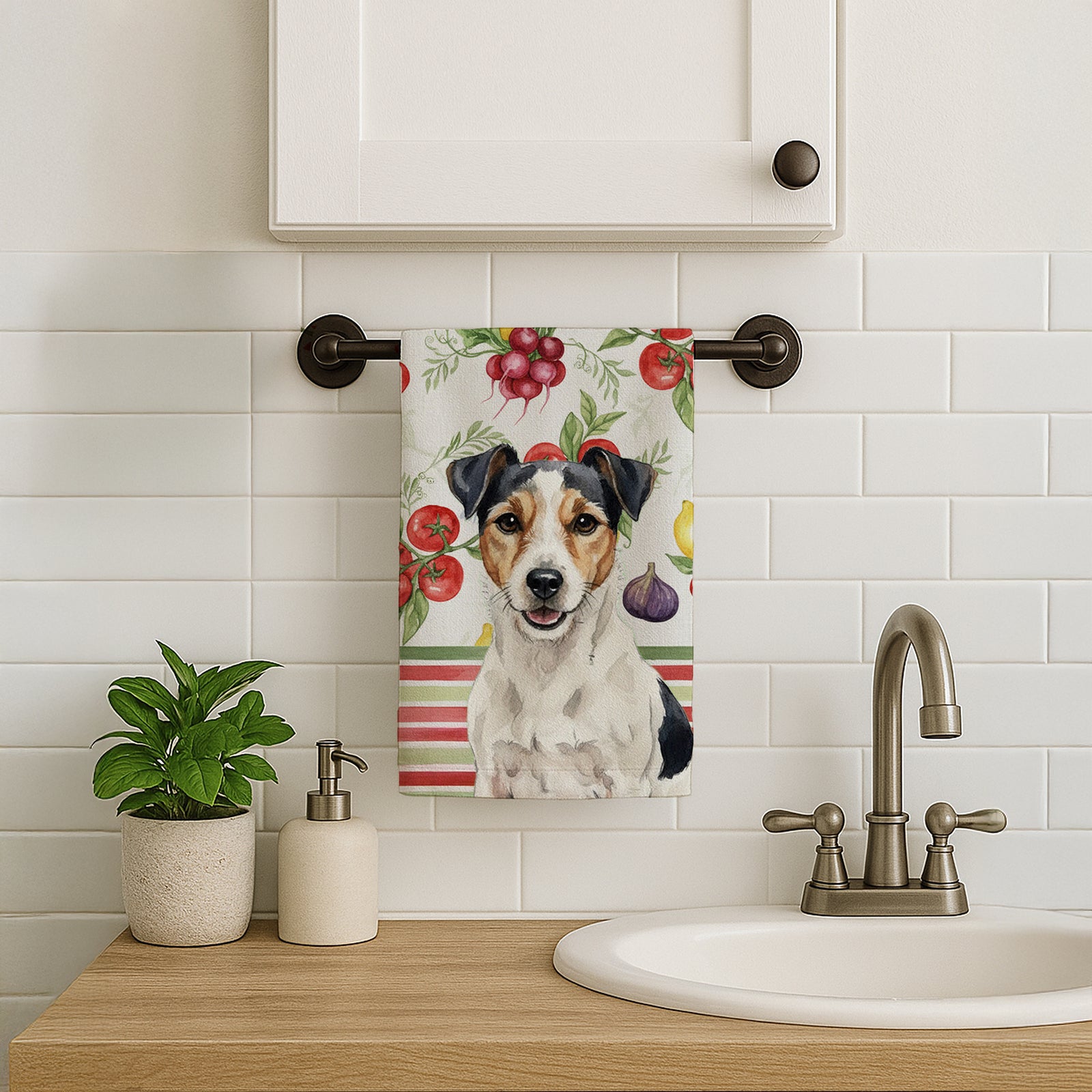 Caroline's Treasures Parson Russell Terrier Vegetables Kitchen Towel