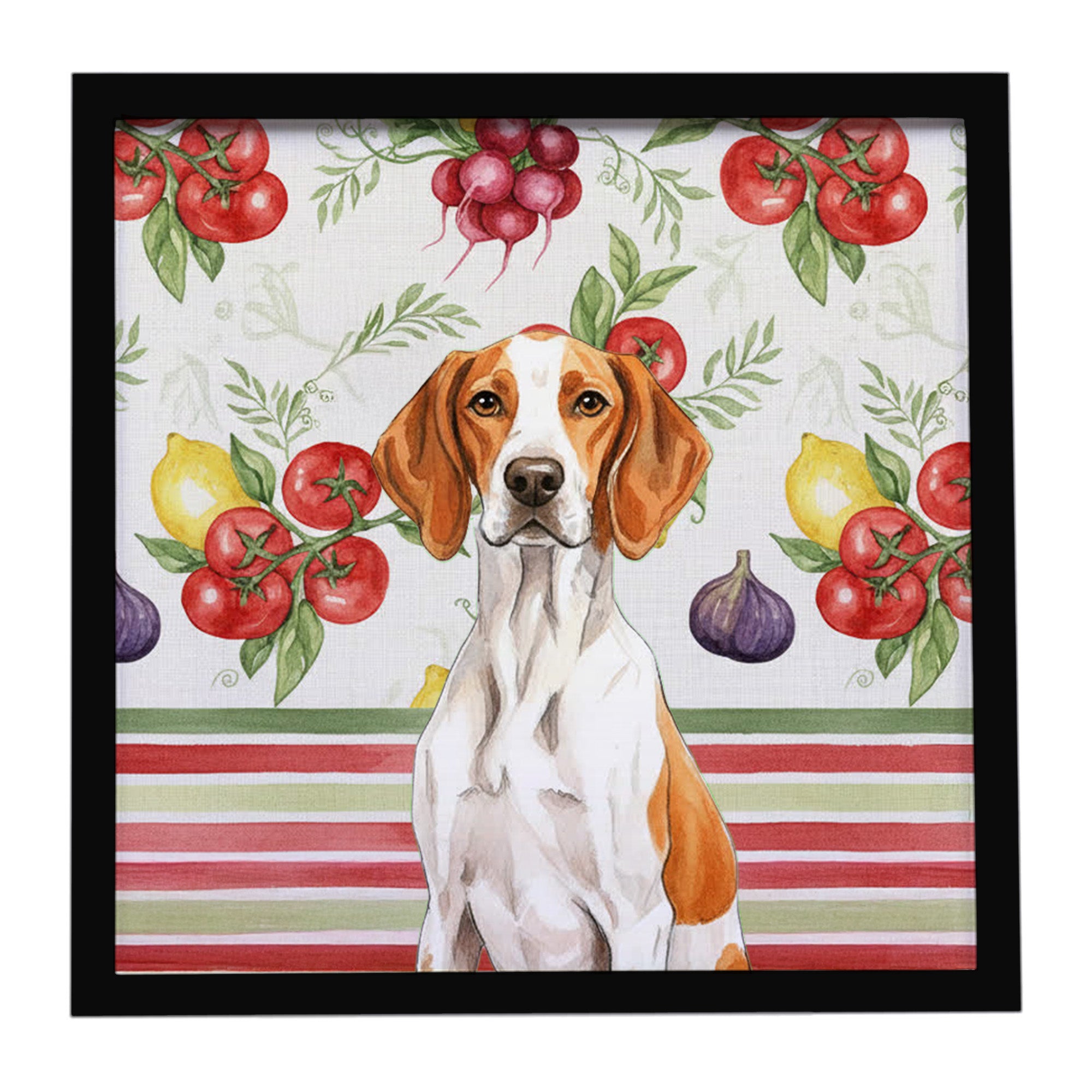 Caroline's Treasures Orange and White Pointer Vegetables Framed Metal Print