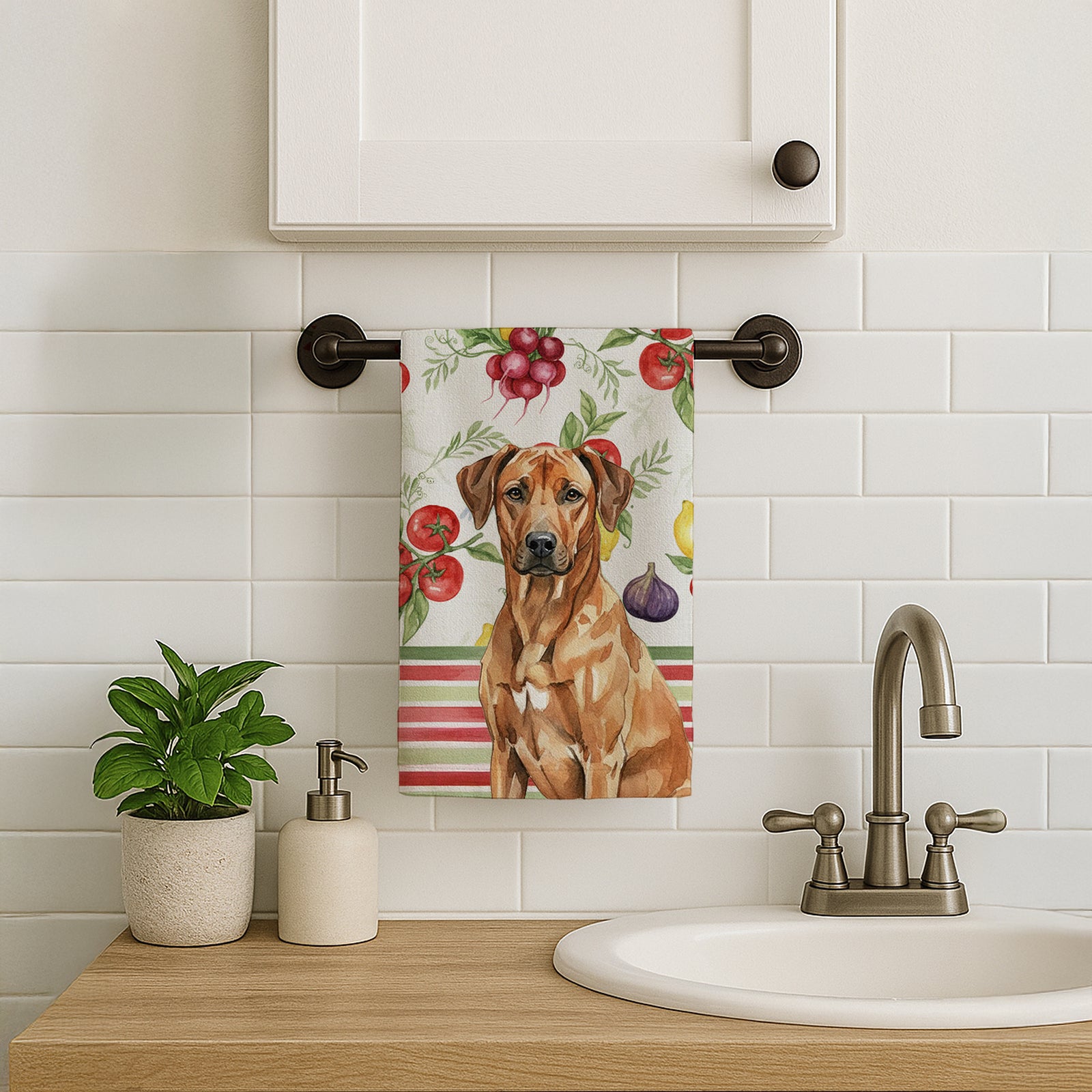 Caroline's Treasures Rhodesian Ridgeback Vegetables Kitchen Towel