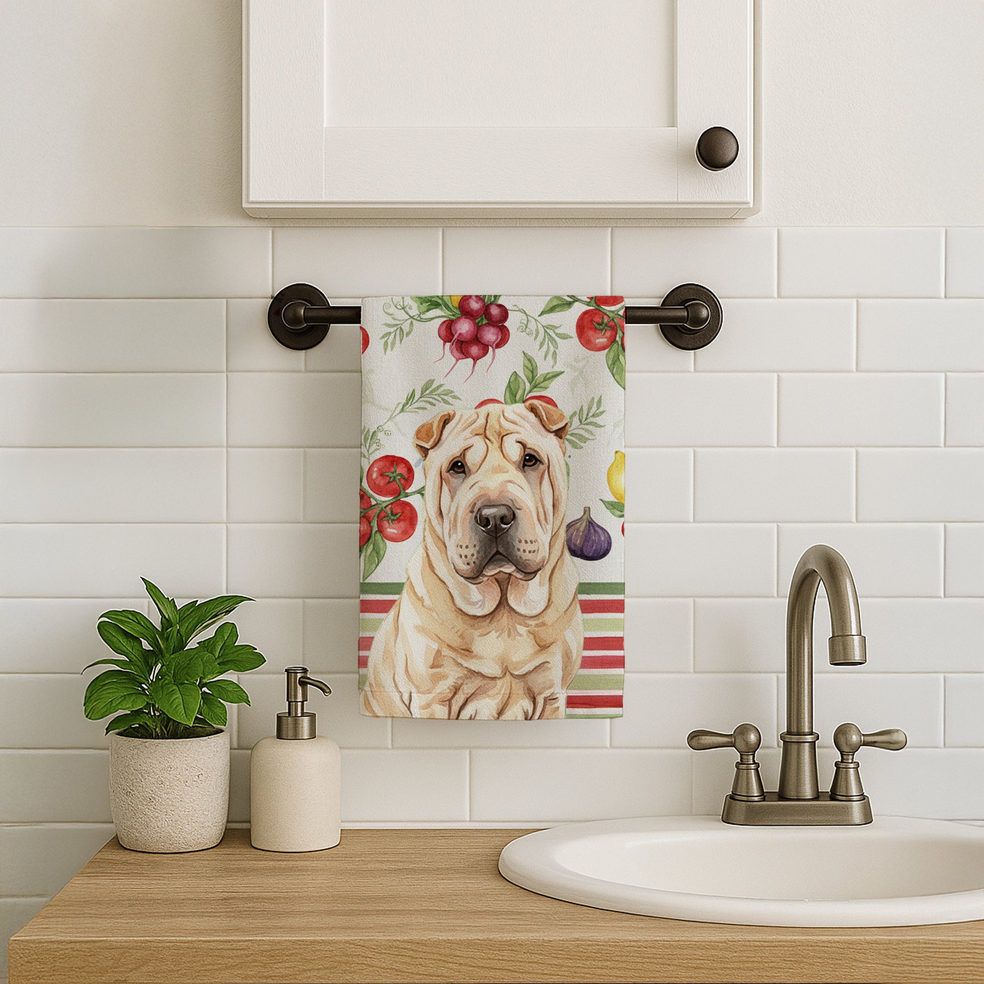 Caroline's Treasures Shar Pei Vegetables Kitchen Towel