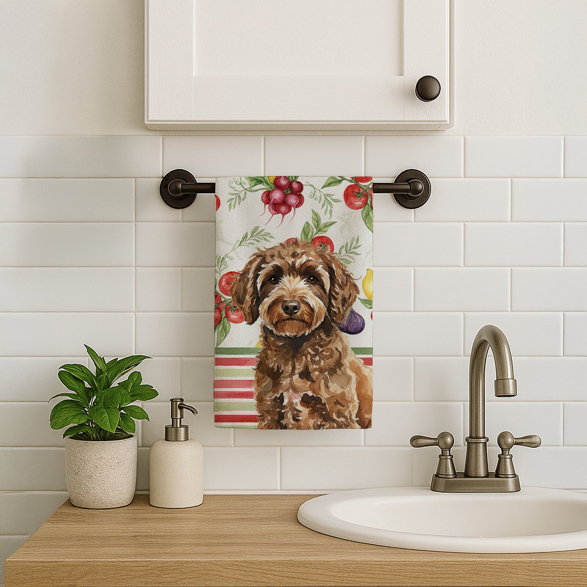 Caroline's Treasures Spanish Water Dog Vegetables Kitchen Towel