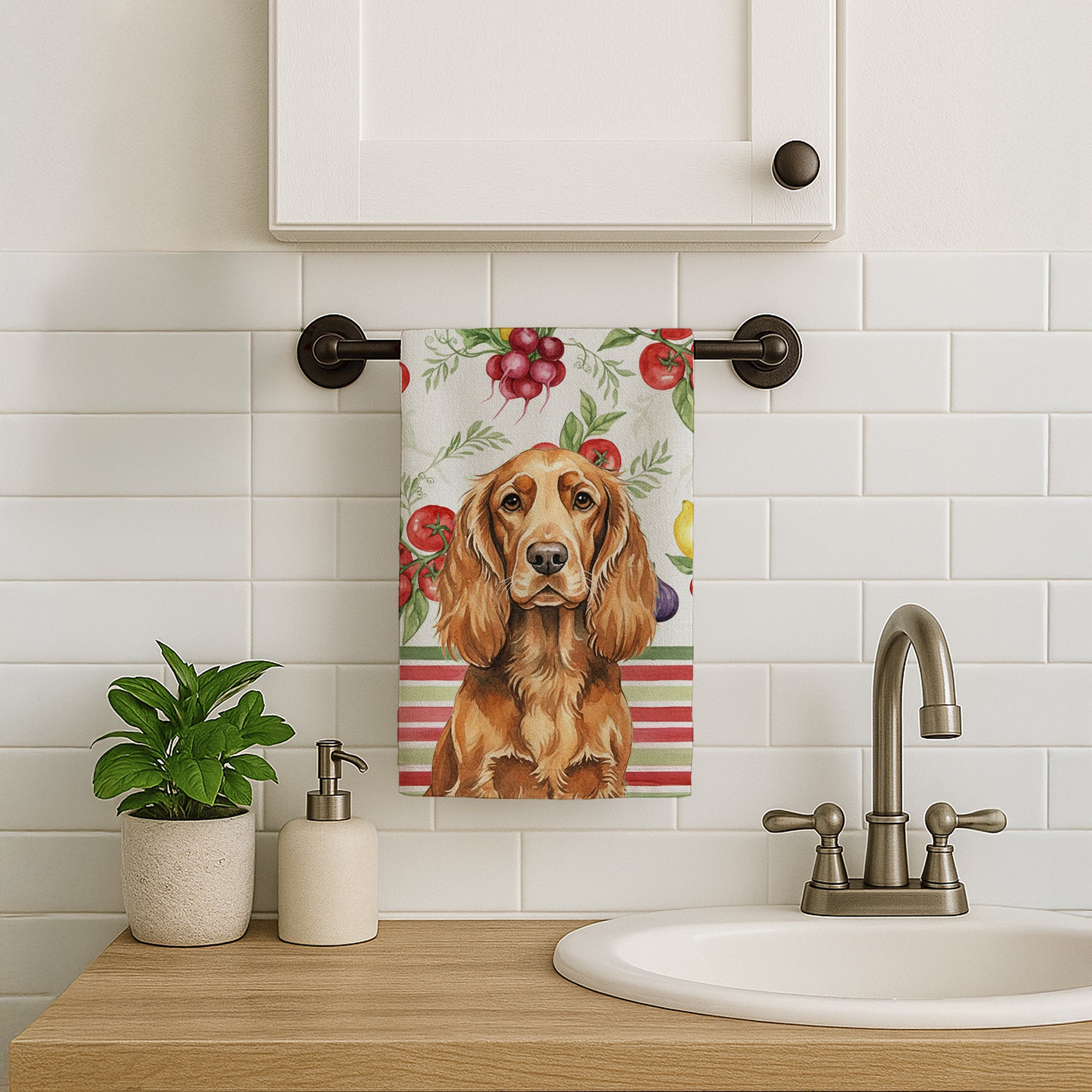 Caroline's Treasures Sussex Spaniel Vegetables Kitchen Towel