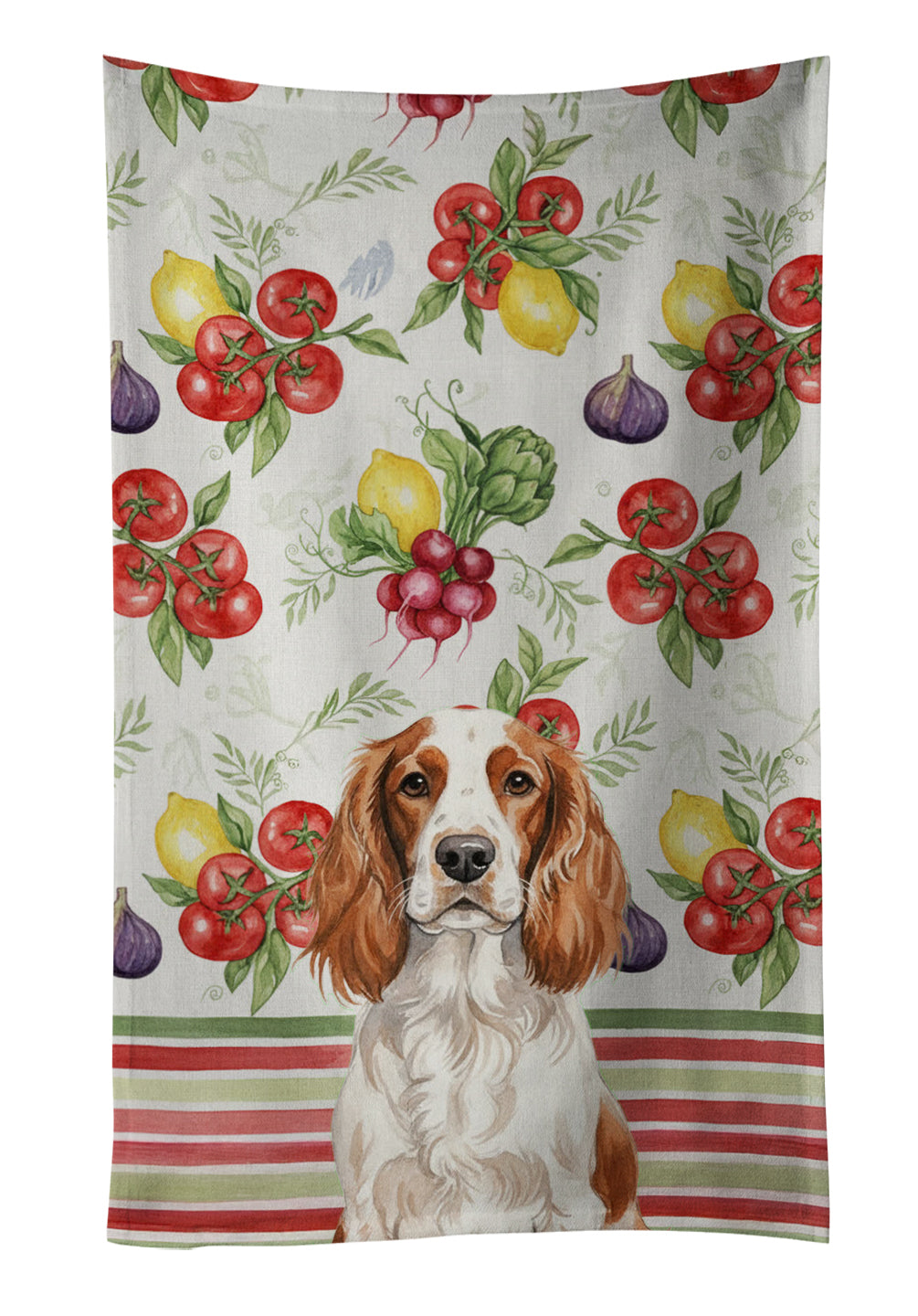 Caroline's Treasures Welsh Springer Spaniel Vegetables Kitchen Towel