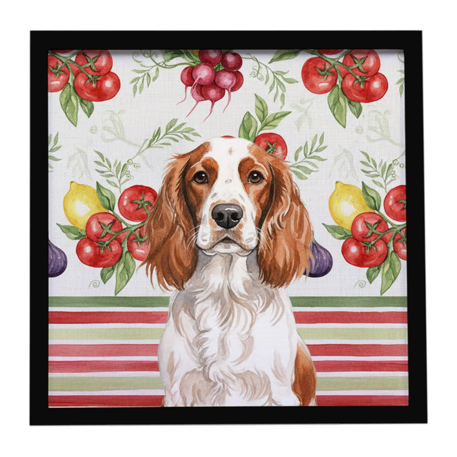 Caroline's Treasures Welsh Springer Spaniel Vegetables Framed Metal Print