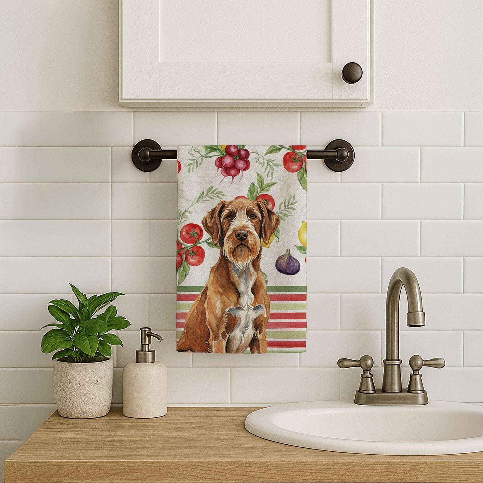Caroline's Treasures Wirehaired Pointing Griffon Vegetables Kitchen Towel