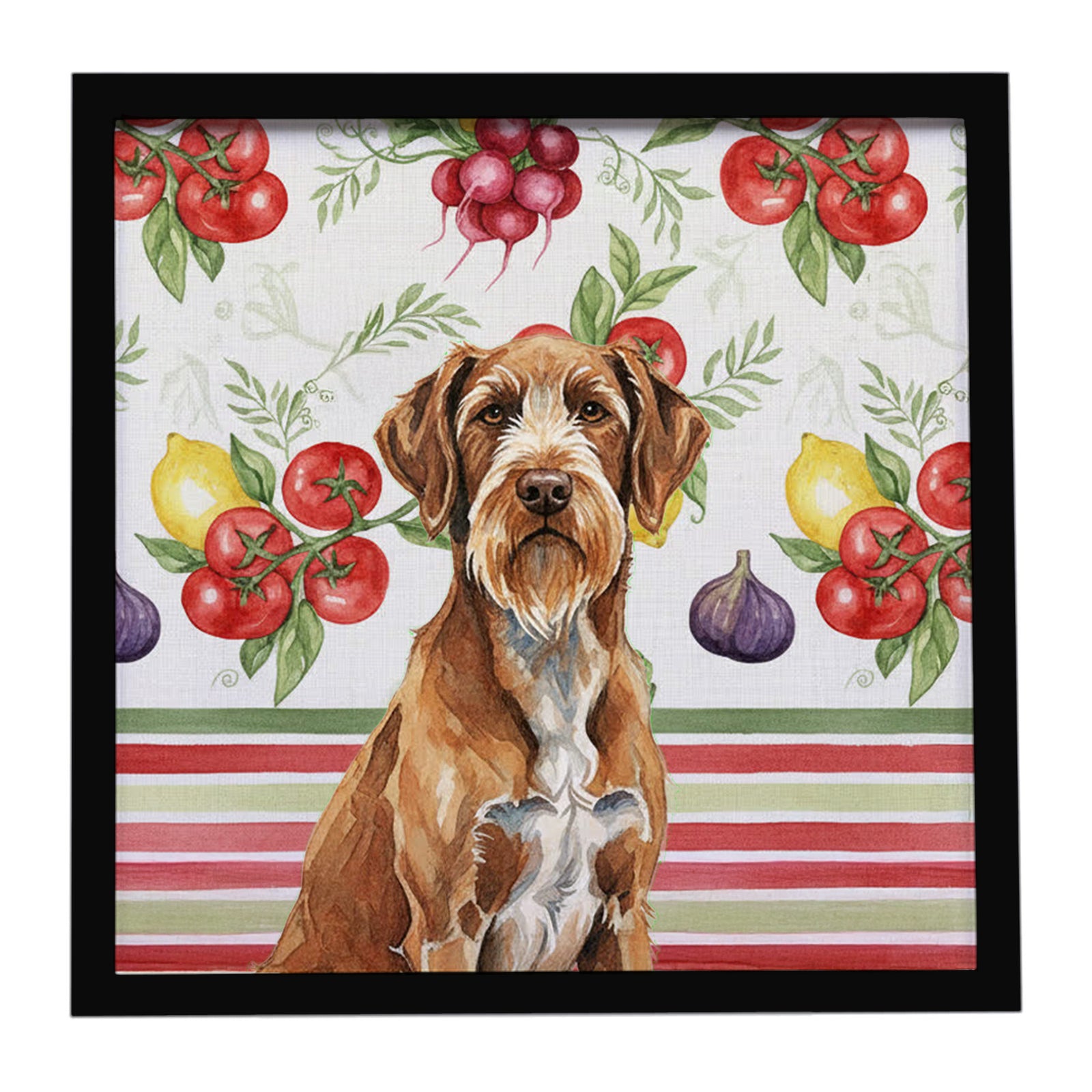 Caroline's Treasures Wirehaired Pointing Griffon Vegetables Framed Metal Print