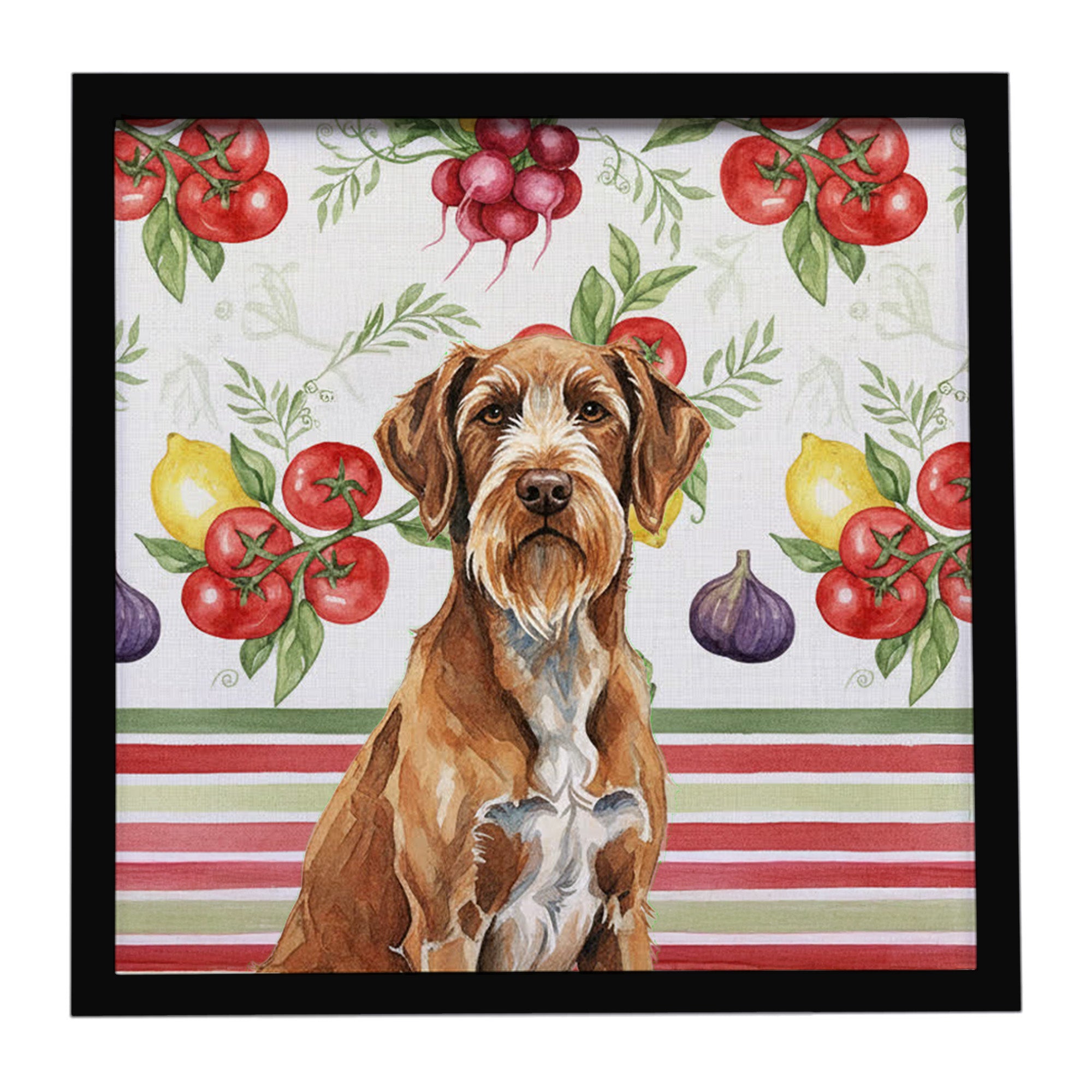 Caroline's Treasures Wirehaired Pointing Griffon Vegetables Framed Metal Print
