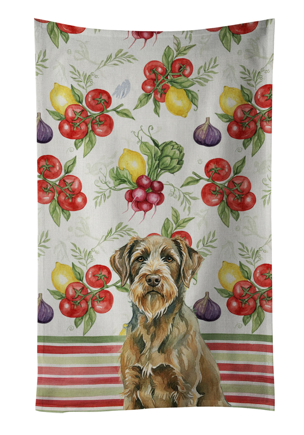Caroline's Treasures Chestnut Wirehaired Pointing Griffon Vegetables Kitchen Towel