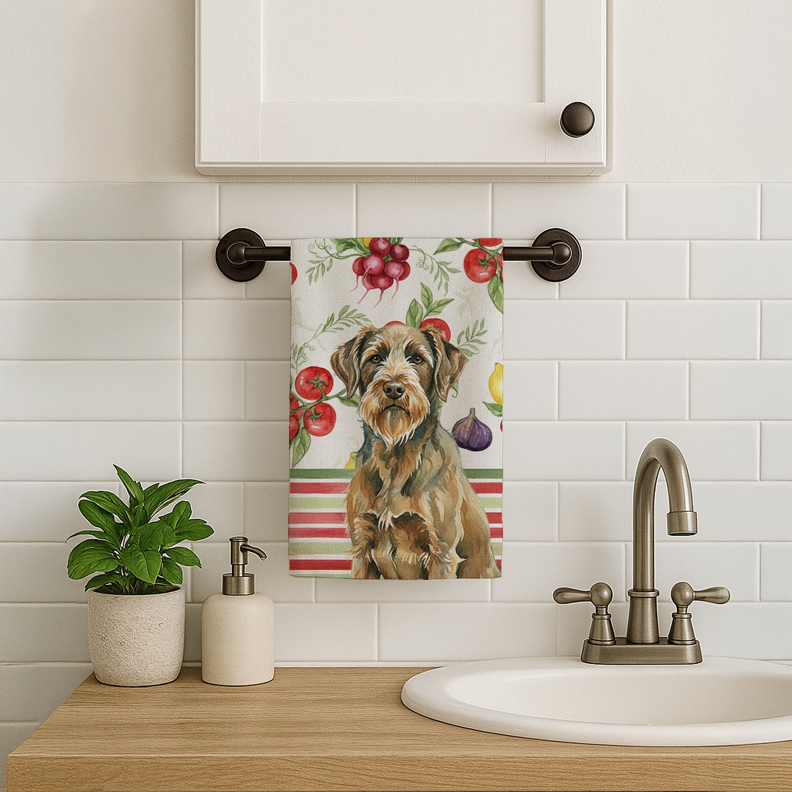 Caroline's Treasures Chestnut Wirehaired Pointing Griffon Vegetables Kitchen Towel