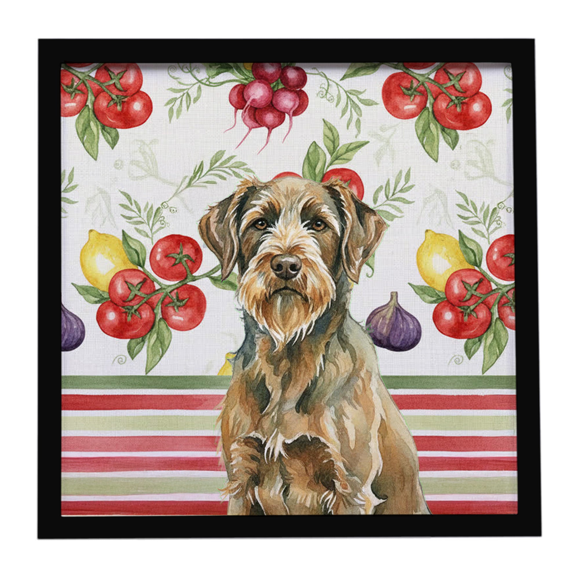 Caroline's Treasures Chestnut Wirehaired Pointing Griffon Vegetables Framed Metal Print