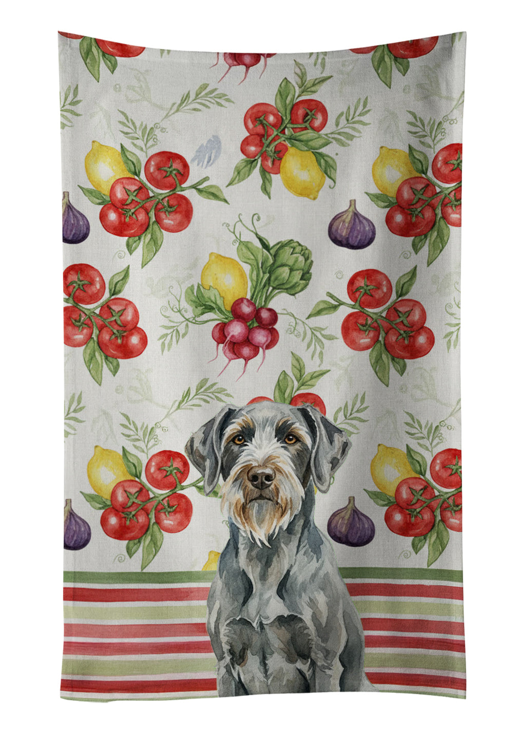 Caroline's Treasures Steel Gray Wirehaired Pointing Griffon Vegetables Kitchen Towel