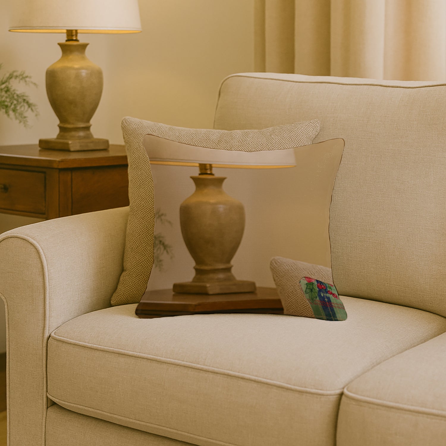 Caroline's Treasures Afghan Hound Christmas PoinsettIas Throw Pillow