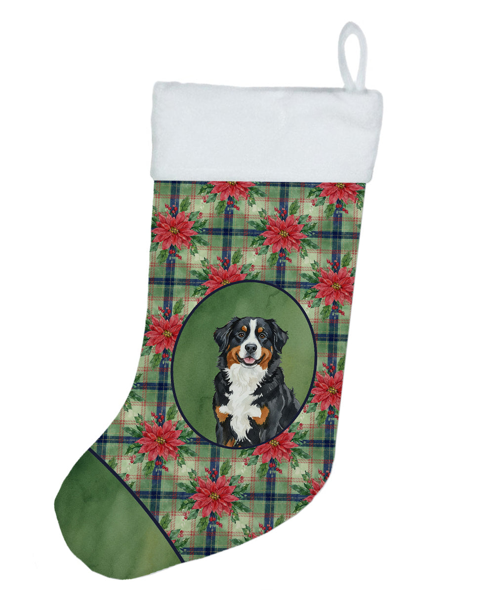 Caroline's Treasures Bernese Mountain Dog Christmas PoinsettIas Holiday Stocking