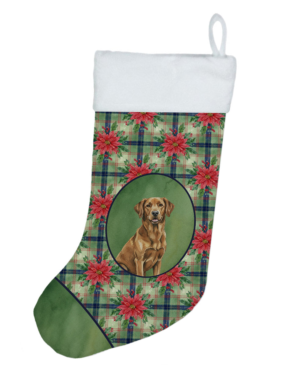 Caroline's Treasures Chesapeake Bay Retriever Christmas PoinsettIas Holiday Stocking