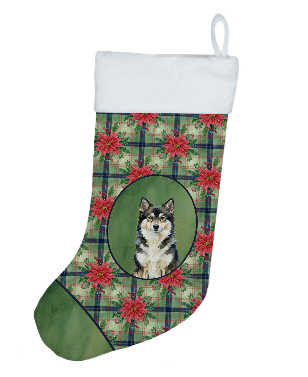 Caroline's Treasures Finnish Lapphund Christmas PoinsettIas Holiday Stocking