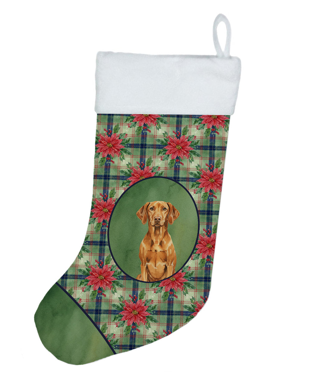 Caroline's Treasures Vizsla Christmas PoinsettIas Holiday Stocking