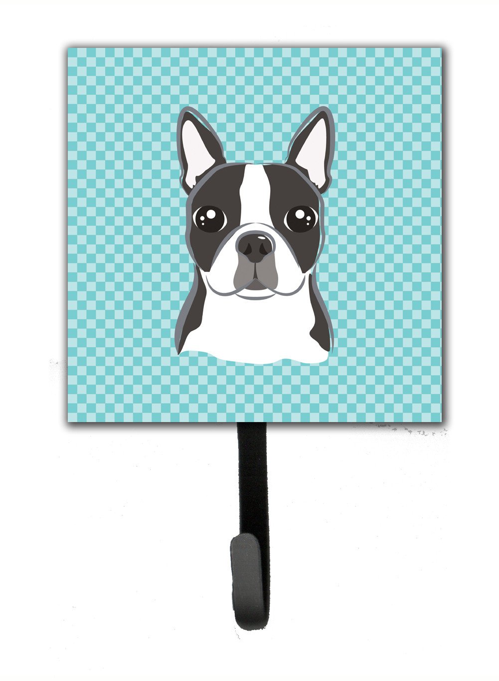 Checkerboard Blue Boston Terrier Leash or Key Holder BB1141SH4 by Caroline&#39;s Treasures