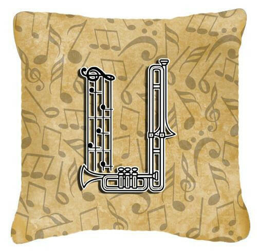 Letter U Musical Instrument Alphabet Canvas Fabric Decorative Pillow CJ2004-UPW1414 by Caroline&#39;s Treasures