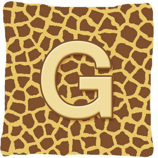 Monogram Initial G Giraffe Decorative   Canvas Fabric Pillow CJ1025 - the-store.com