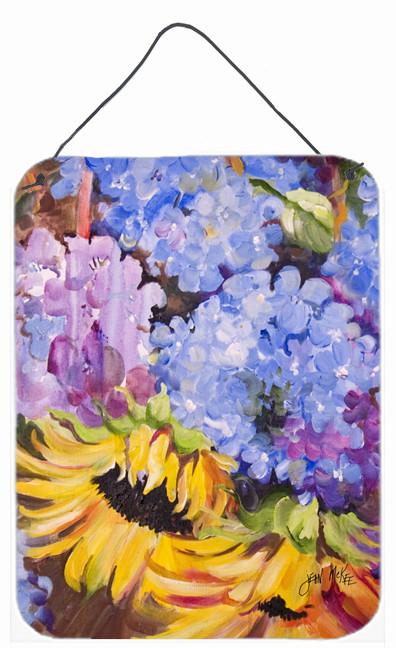 Hydrangeas and Sunflowers Wall or Door Hanging Prints JMK1175DS1216 by Caroline&#39;s Treasures