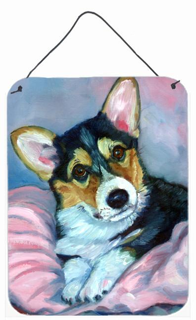Corgi Puppy with pink blanket Wall or Door Hanging Prints 7301DS1216 by Caroline's Treasures