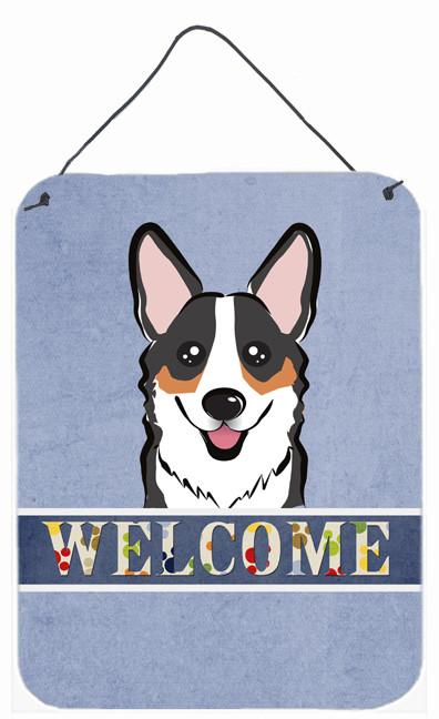 Tricolor Corgi Welcome Wall or Door Hanging Prints BB1441DS1216 by Caroline's Treasures