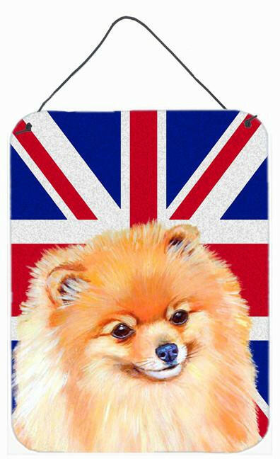 Pomeranian with English Union Jack British Flag Wall or Door Hanging Prints LH9498DS1216 by Caroline's Treasures